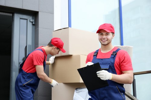 Professional packing and moving boxes prepared for a Stockwell relocation