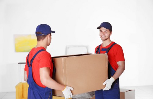 Stockwell moving truck loading furniture and boxes