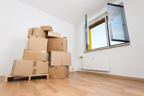 Packed moving truck prepared for a Stockwell home move