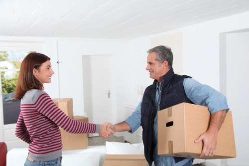 Packed boxes ready for same day removals in a Stockwell property
