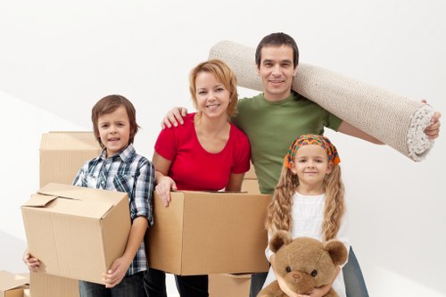 Moving furniture during an office relocation in Stockwell